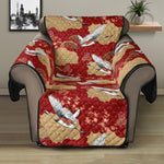 Crane Bird Kimono Pattern Print Recliner Protector