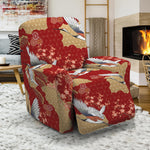 Crane Bird Kimono Pattern Print Recliner Slipcover