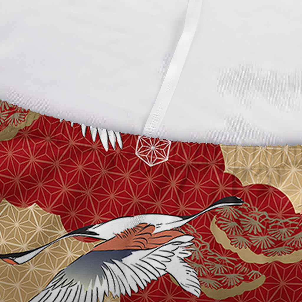 Crane Bird Kimono Pattern Print Sofa Cover