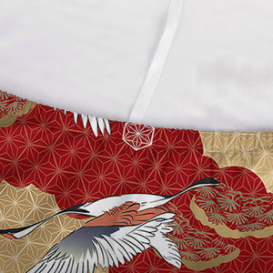 Crane Bird Kimono Pattern Print Sofa Cover