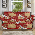 Crane Bird Kimono Pattern Print Sofa Protector