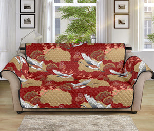 Crane Bird Kimono Pattern Print Sofa Protector