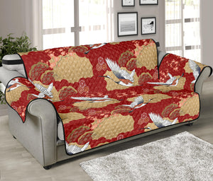 Crane Bird Kimono Pattern Print Sofa Protector