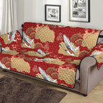 Crane Bird Kimono Pattern Print Sofa Protector