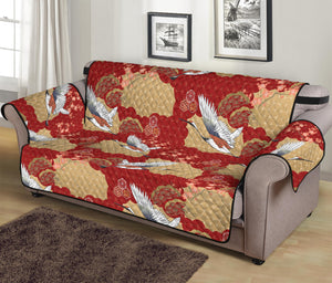 Crane Bird Kimono Pattern Print Sofa Protector