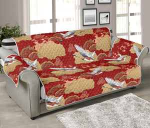 Crane Bird Kimono Pattern Print Sofa Protector