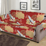 Crane Bird Kimono Pattern Print Sofa Protector