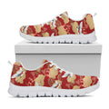 Crane Bird Kimono Pattern Print White Running Shoes