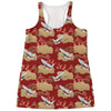 Crane Bird Kimono Pattern Print Women's Racerback Tank Top