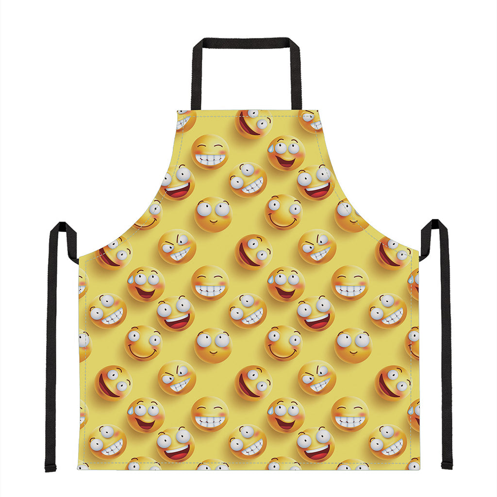 Crazy Emoji Pattern Print Apron