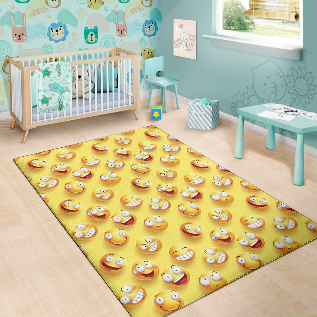 Crazy Emoji Pattern Print Area Rug