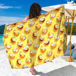 Crazy Emoji Pattern Print Beach Sarong Wrap