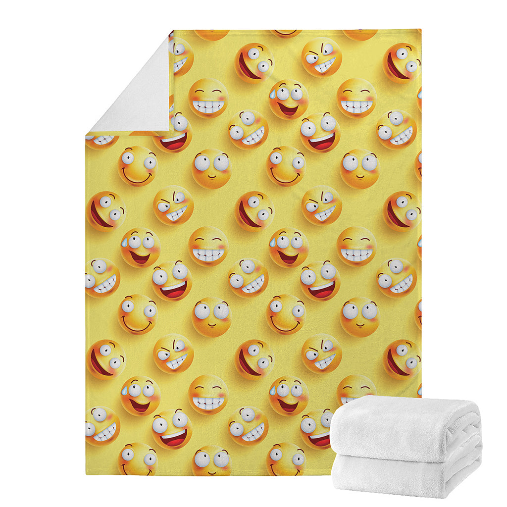 Crazy Emoji Pattern Print Blanket