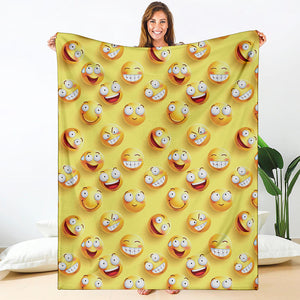 Crazy Emoji Pattern Print Blanket