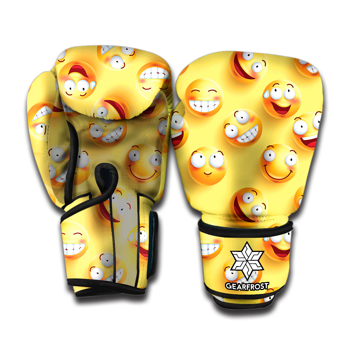 Crazy Emoji Pattern Print Boxing Gloves