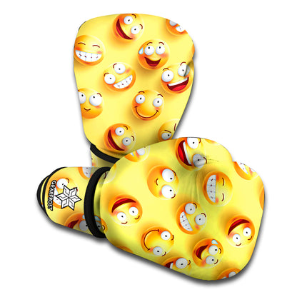 Crazy Emoji Pattern Print Boxing Gloves