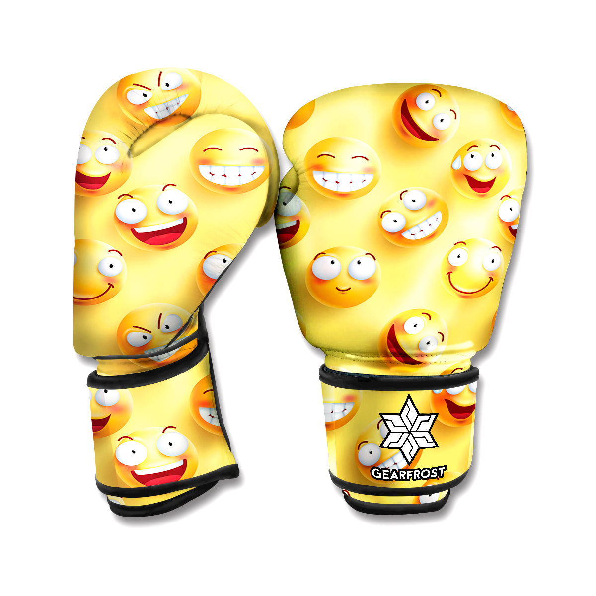 Crazy Emoji Pattern Print Boxing Gloves
