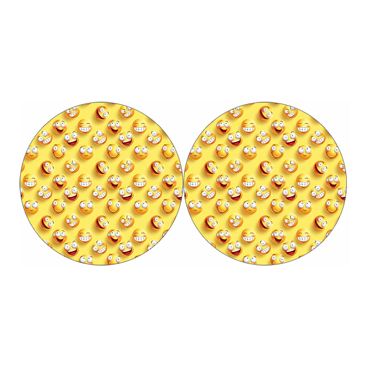 Crazy Emoji Pattern Print Car Coasters