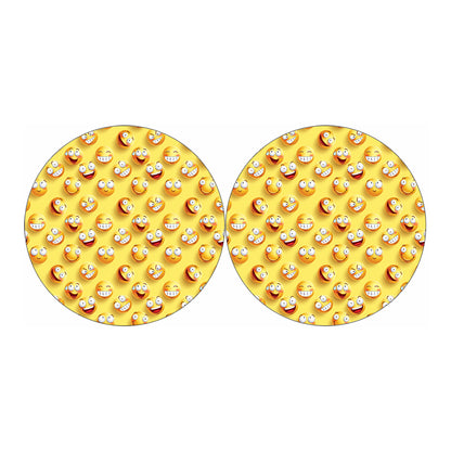 Crazy Emoji Pattern Print Car Coasters