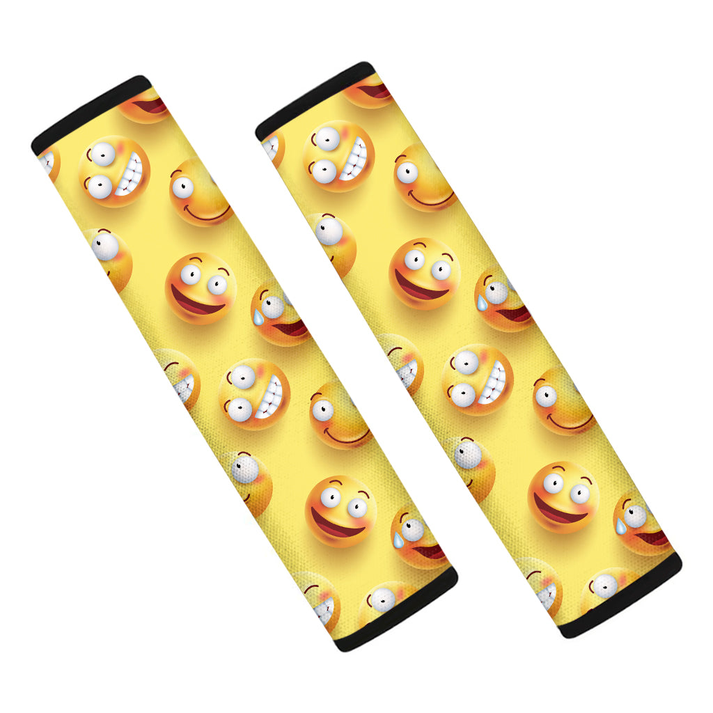 Crazy Emoji Pattern Print Car Seat Belt Covers