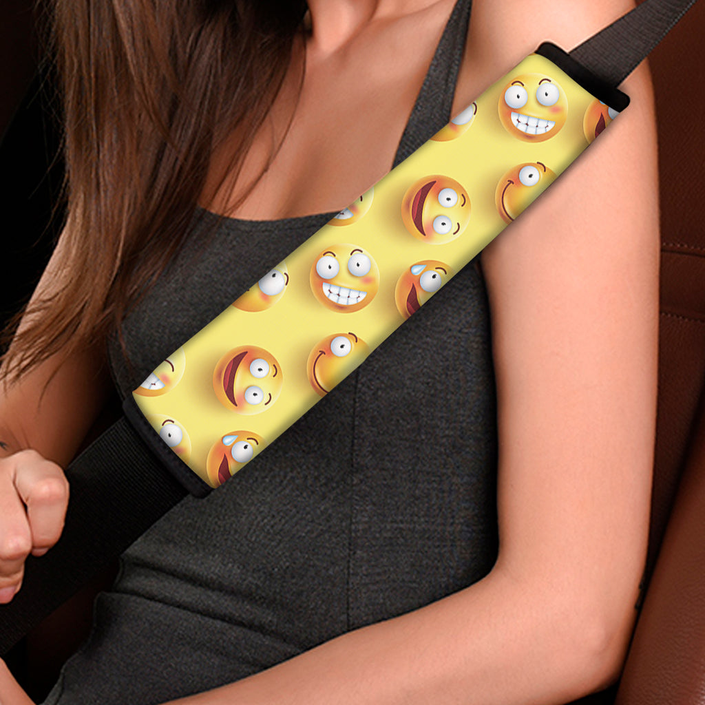 Crazy Emoji Pattern Print Car Seat Belt Covers