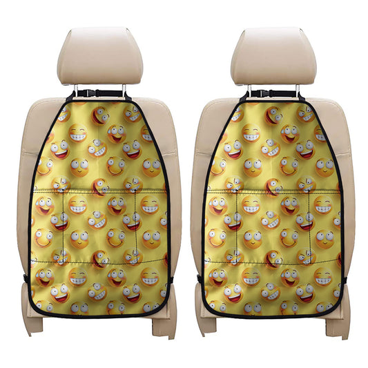 Crazy Emoji Pattern Print Car Seat Organizers