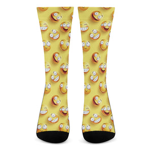 Crazy Emoji Pattern Print Crew Socks