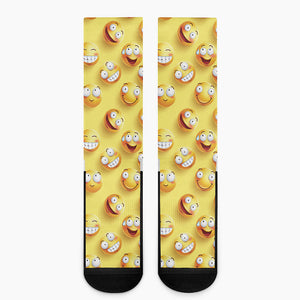 Crazy Emoji Pattern Print Crew Socks