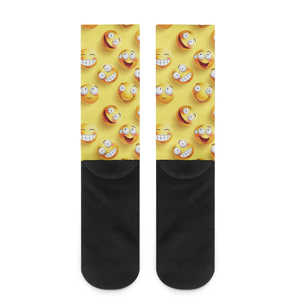 Crazy Emoji Pattern Print Crew Socks