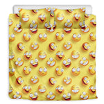 Crazy Emoji Pattern Print Duvet Cover Bedding Set