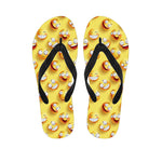 Crazy Emoji Pattern Print Flip Flops