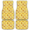 Crazy Emoji Pattern Print Front and Back Car Floor Mats