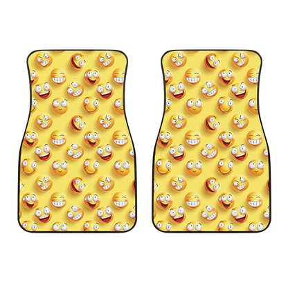 Crazy Emoji Pattern Print Front Car Floor Mats