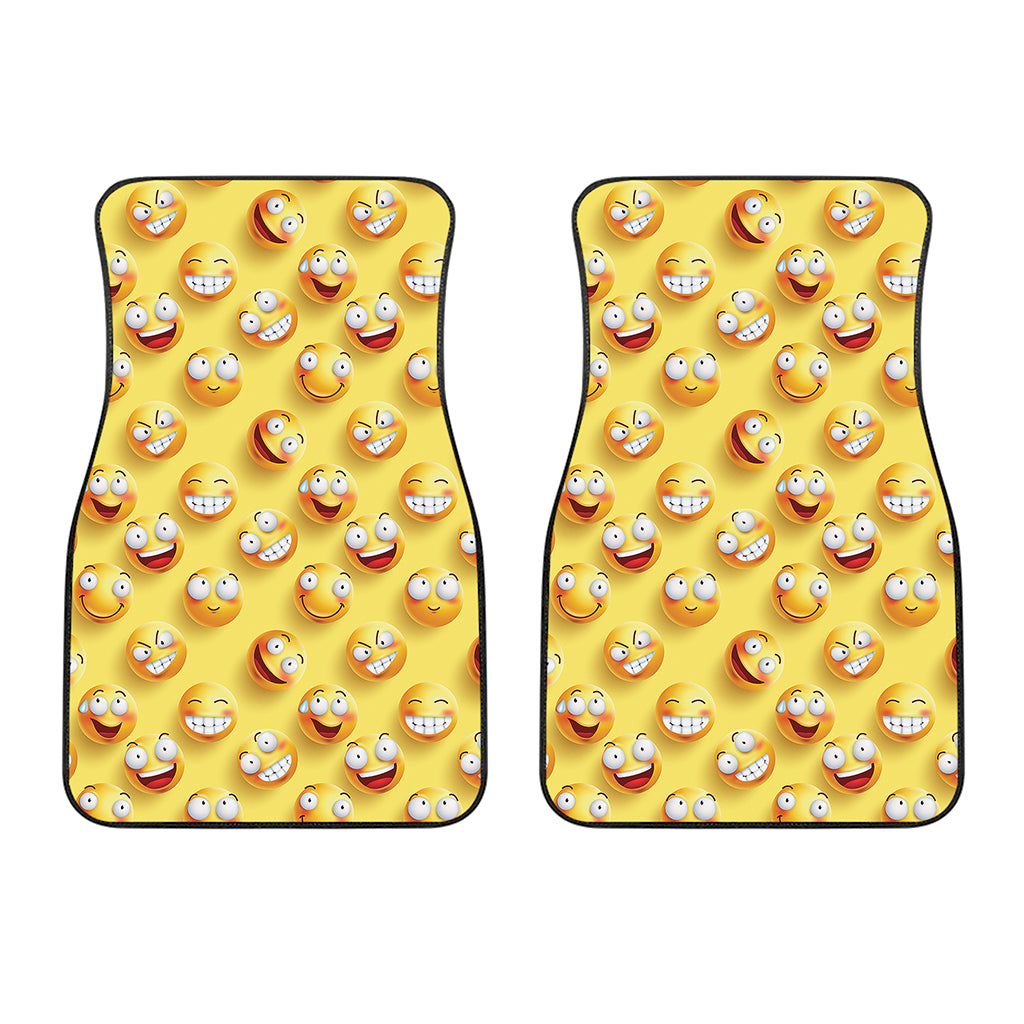 Crazy Emoji Pattern Print Front Car Floor Mats