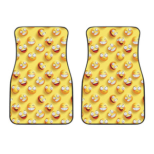 Crazy Emoji Pattern Print Front Car Floor Mats