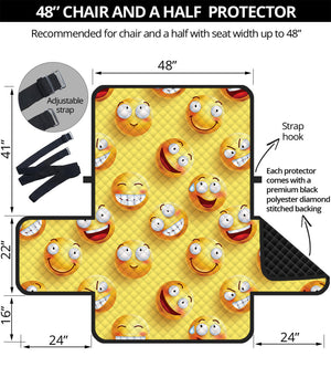 Crazy Emoji Pattern Print Half Sofa Protector