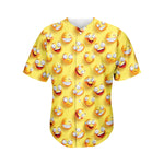 Crazy Emoji Pattern Print Men's Baseball Jersey