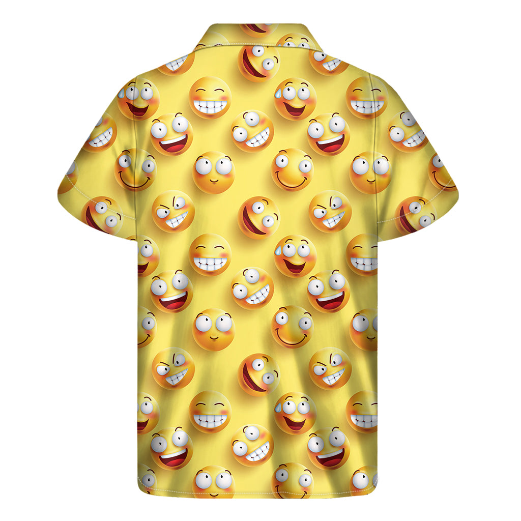 Crazy Emoji Pattern Print Men's Short Sleeve Shirt