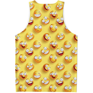 Crazy Emoji Pattern Print Men's Tank Top