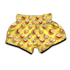 Crazy Emoji Pattern Print Muay Thai Boxing Shorts