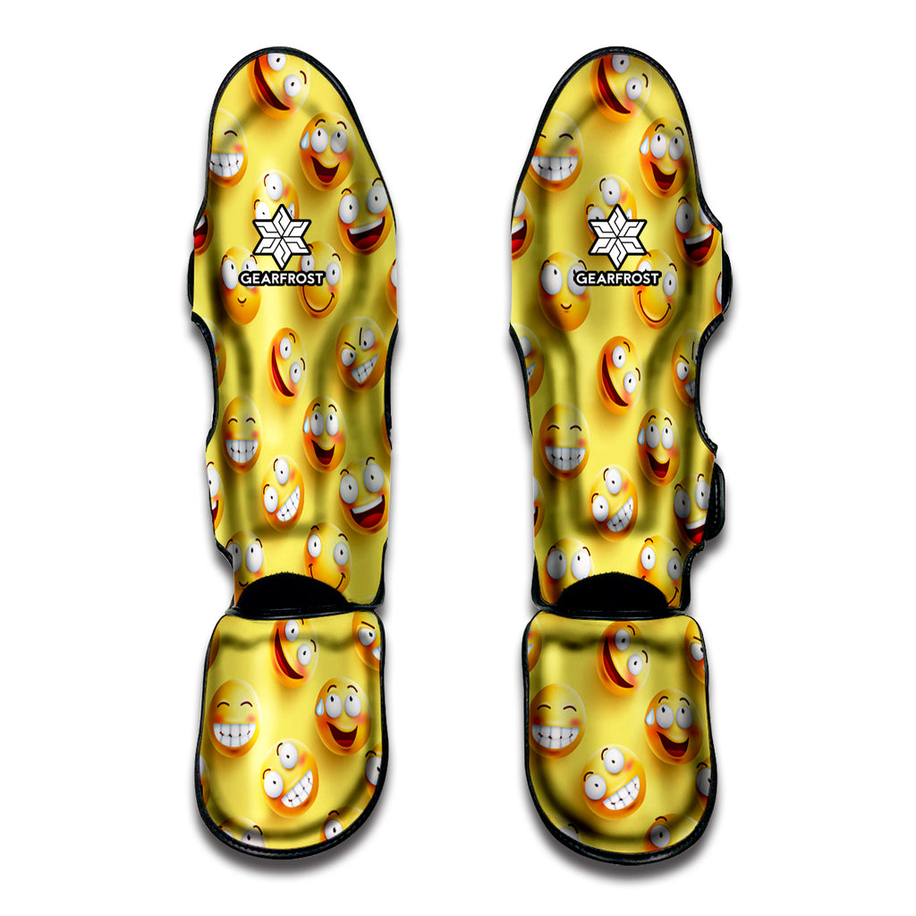 Crazy Emoji Pattern Print Muay Thai Shin Guard