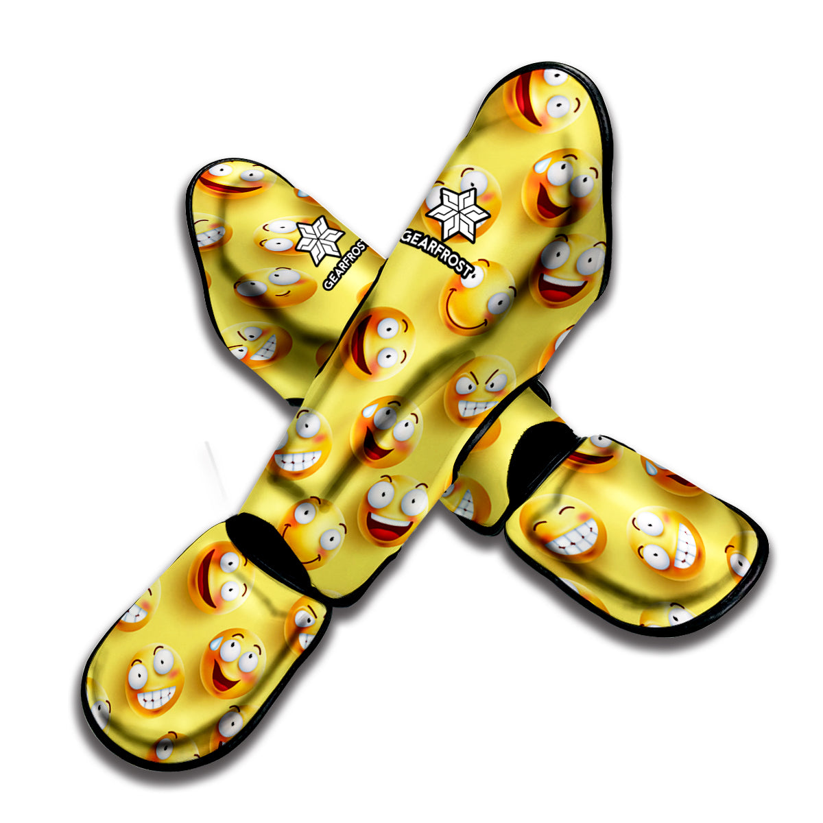 Crazy Emoji Pattern Print Muay Thai Shin Guard