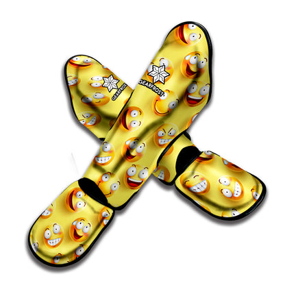 Crazy Emoji Pattern Print Muay Thai Shin Guard