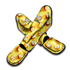 Crazy Emoji Pattern Print Muay Thai Shin Guard