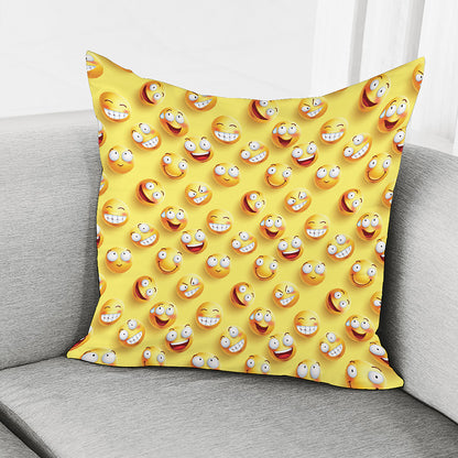 Crazy Emoji Pattern Print Pillow Cover