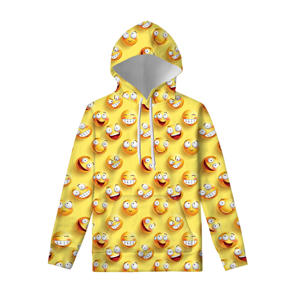 Crazy Emoji Pattern Print Pullover Hoodie