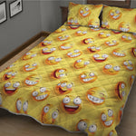 Crazy Emoji Pattern Print Quilt Bed Set