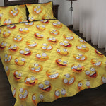 Crazy Emoji Pattern Print Quilt Bed Set