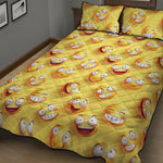 Crazy Emoji Pattern Print Quilt Bed Set