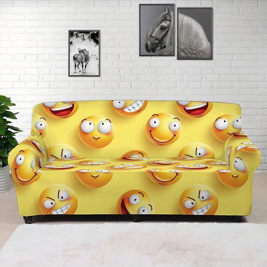 Crazy Emoji Pattern Print Sofa Cover